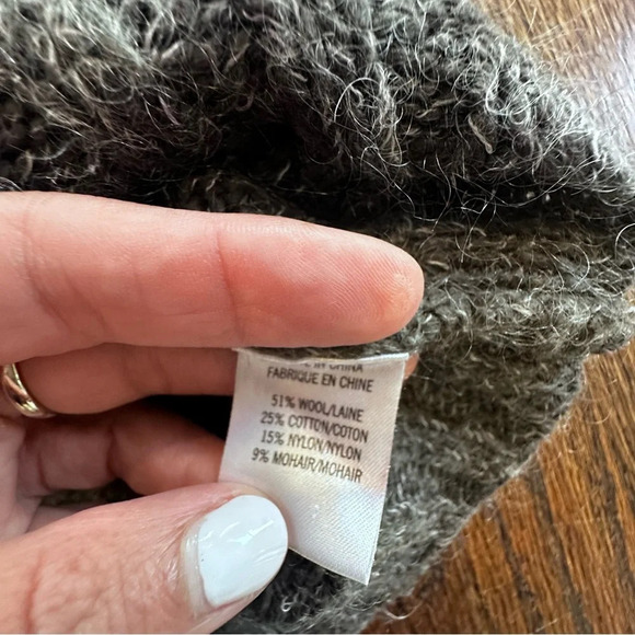 THEORY Bramsy Airmix Dark Gray Cable Knit Chunky Sweater Size Small 1357 - Picture 4 of 10